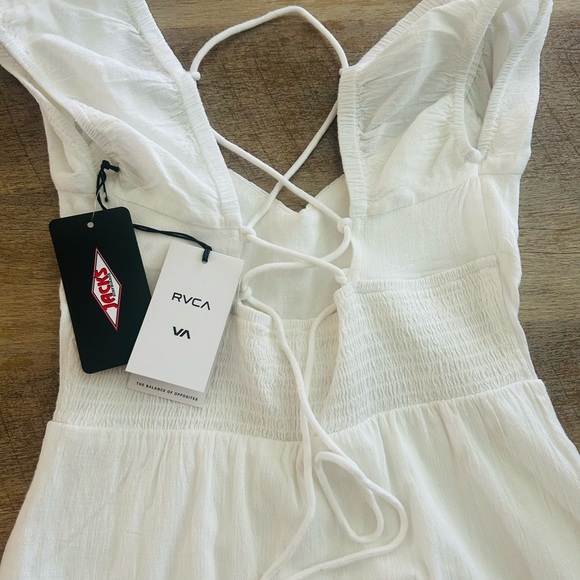 RVCA Dresses & Skirts - Jacks Surf Shop RVCA White Crisscross Back Dress